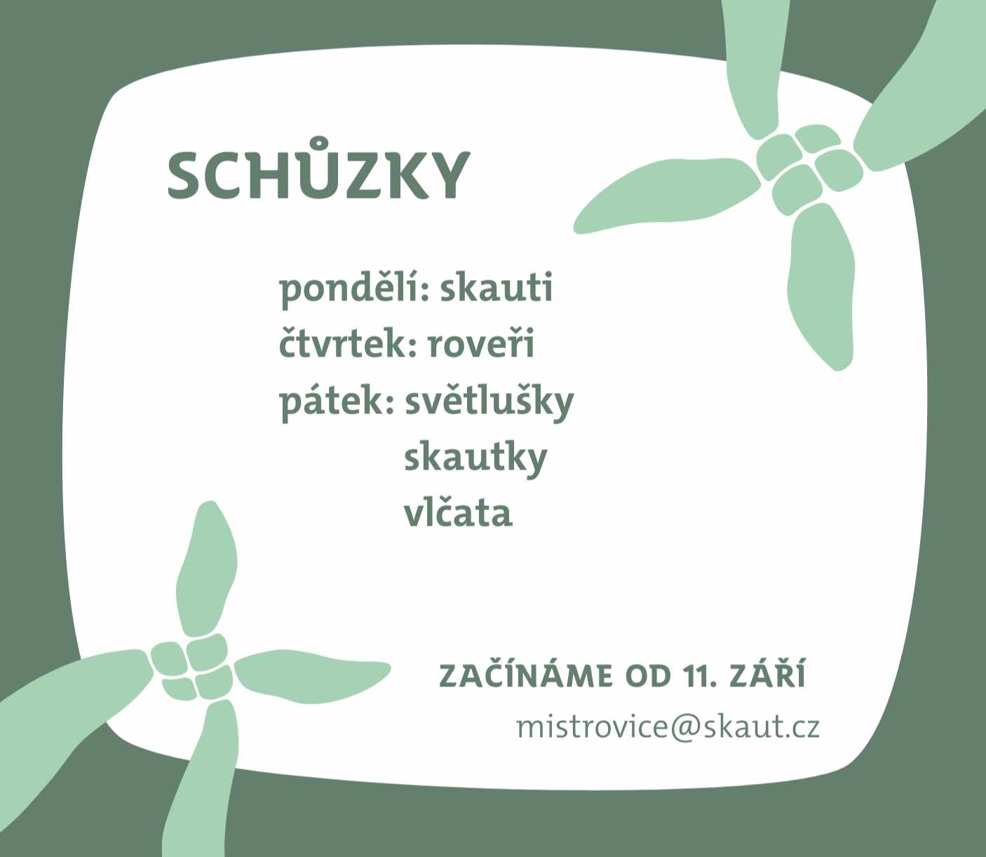 Rozpis schůzek 2023